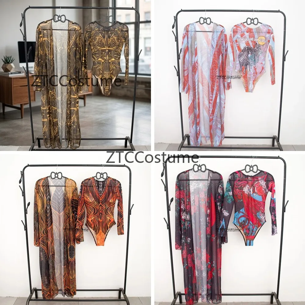 

Sexy Long Sleeve Bikini Set 2 Piece Swimsuit Women Summer Bathing Suit Beach Cover Up Kimono Cosplay Swimwear