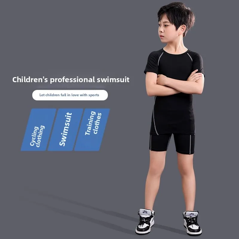 مجموعة ملابس السباحة الأصلية الواقية من الشمس للأولاد، ملابس سباحة مقسمة للأطفال #2