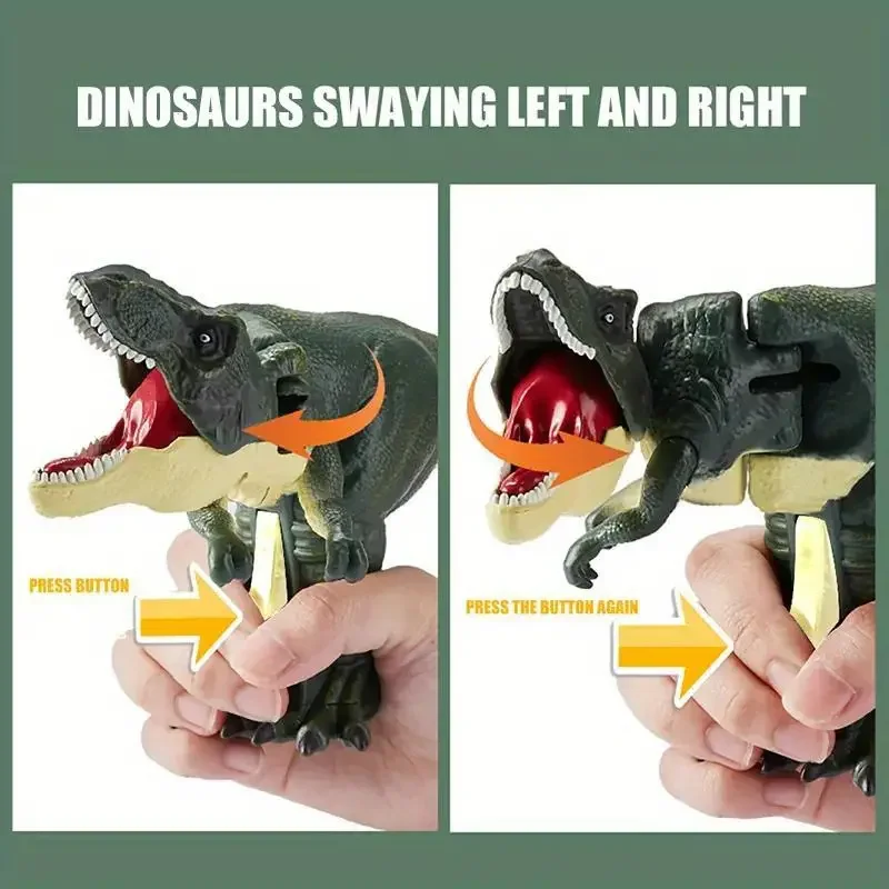 1pc Dinosaur Toy Without Sound, Stress Relief Toy, Telescopic Rocking Dinosaur Model