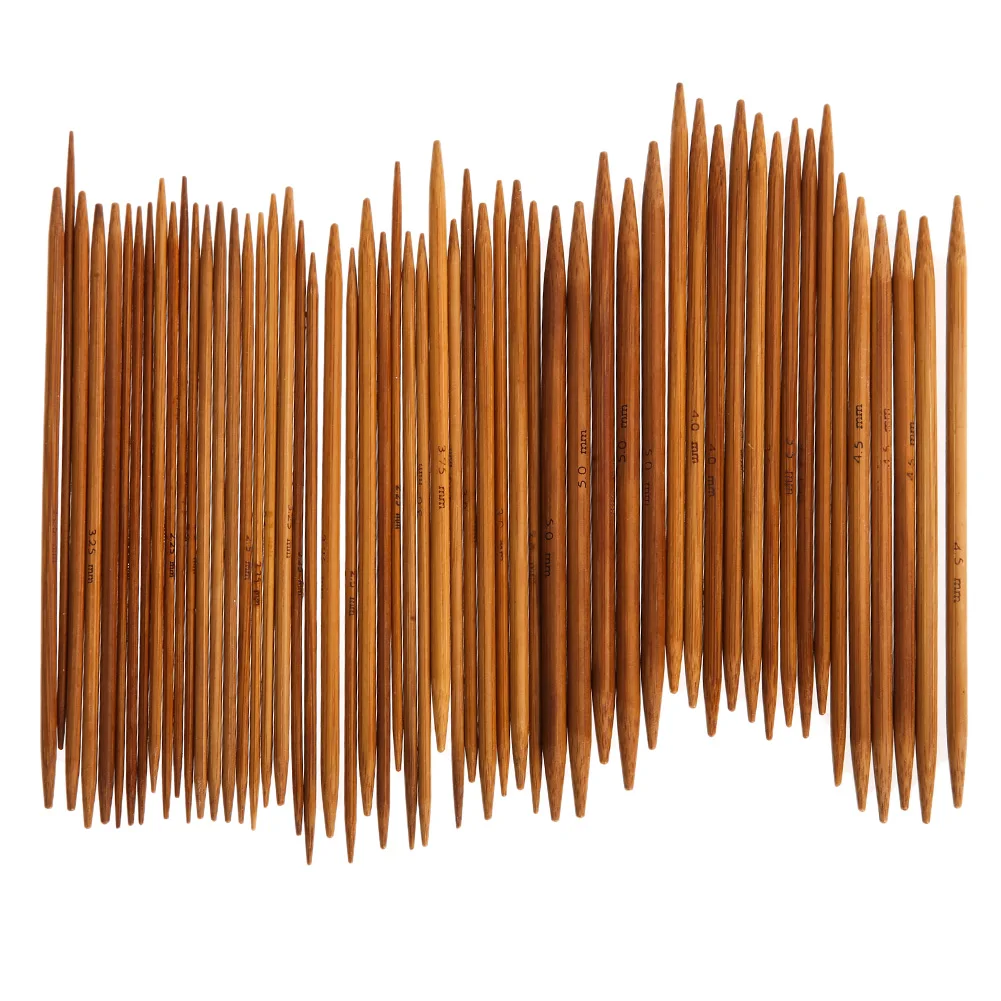 

55pcs Weaving Tools Knitting Kits 11 Sizes Bamboo Circular Knitting Needles Set Practical 13cm for Weave Yarn Projects for Knit
