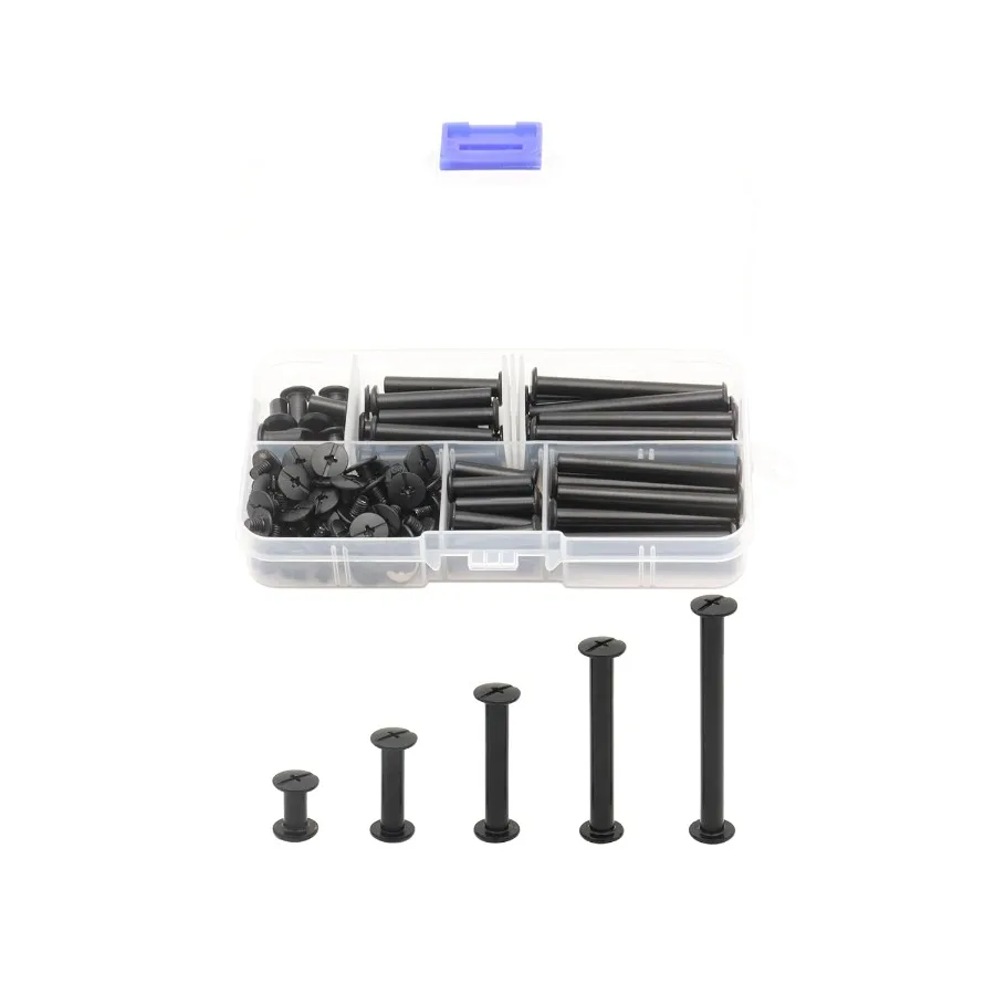 

100 шт. винты Chicago, крепежные винты M5 x 10 20 30 40 50 мм, книжные винты, болты и винты, набор в ассортименте для кожи