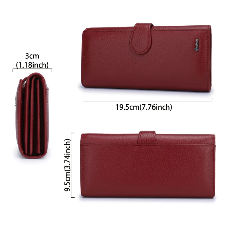 Russian Cross Border Long Leather Wallet Female Multi Card Holder Clutch 3 Fold Purse for women