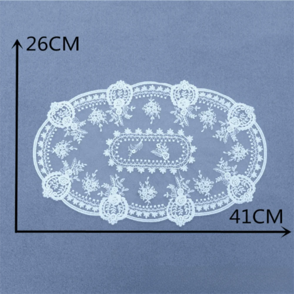 Vintage Embroidered Lace Table Mat Round Napkin Placemat Lace Table Cloth Flower Embroidery Dining Table Cover for Coffee Cup