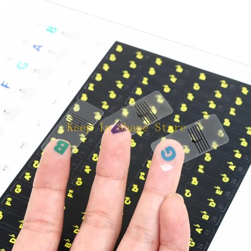U1JC Music Learning Stickers 88 61 54 Keyboards Removable No Residues Colorful for Efficient Beginner Training