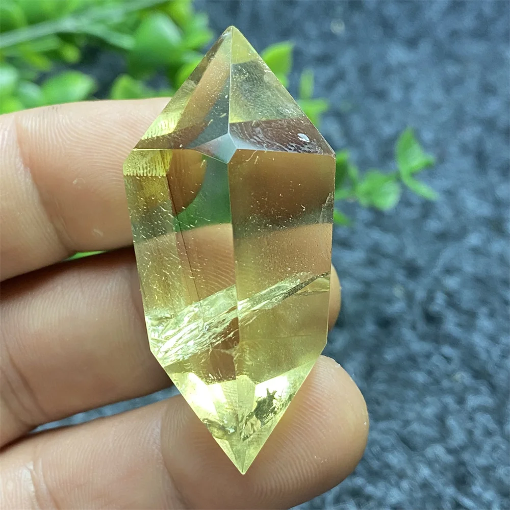 40g Natural Clear Citrine Double Tip Energy Bar Reiki Healing Crystal Points Garden Home Decor Feng Shui Wealth Gift Meditation