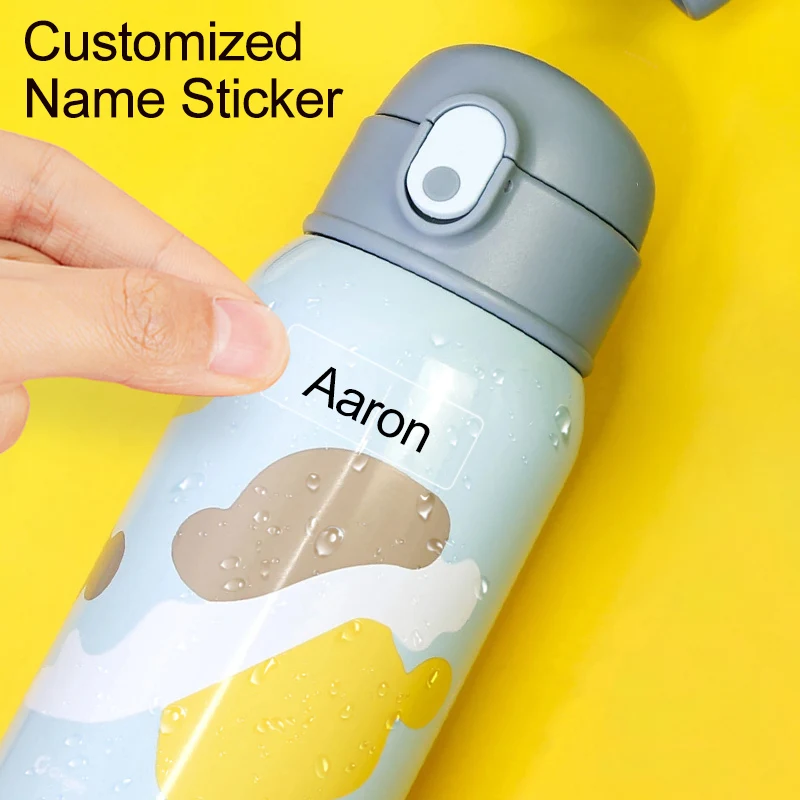 Custom Transparent Name Stickers - Waterproof Labels for School Supplies, Kids Crafts & Sports Bottles, Multilingual Marking