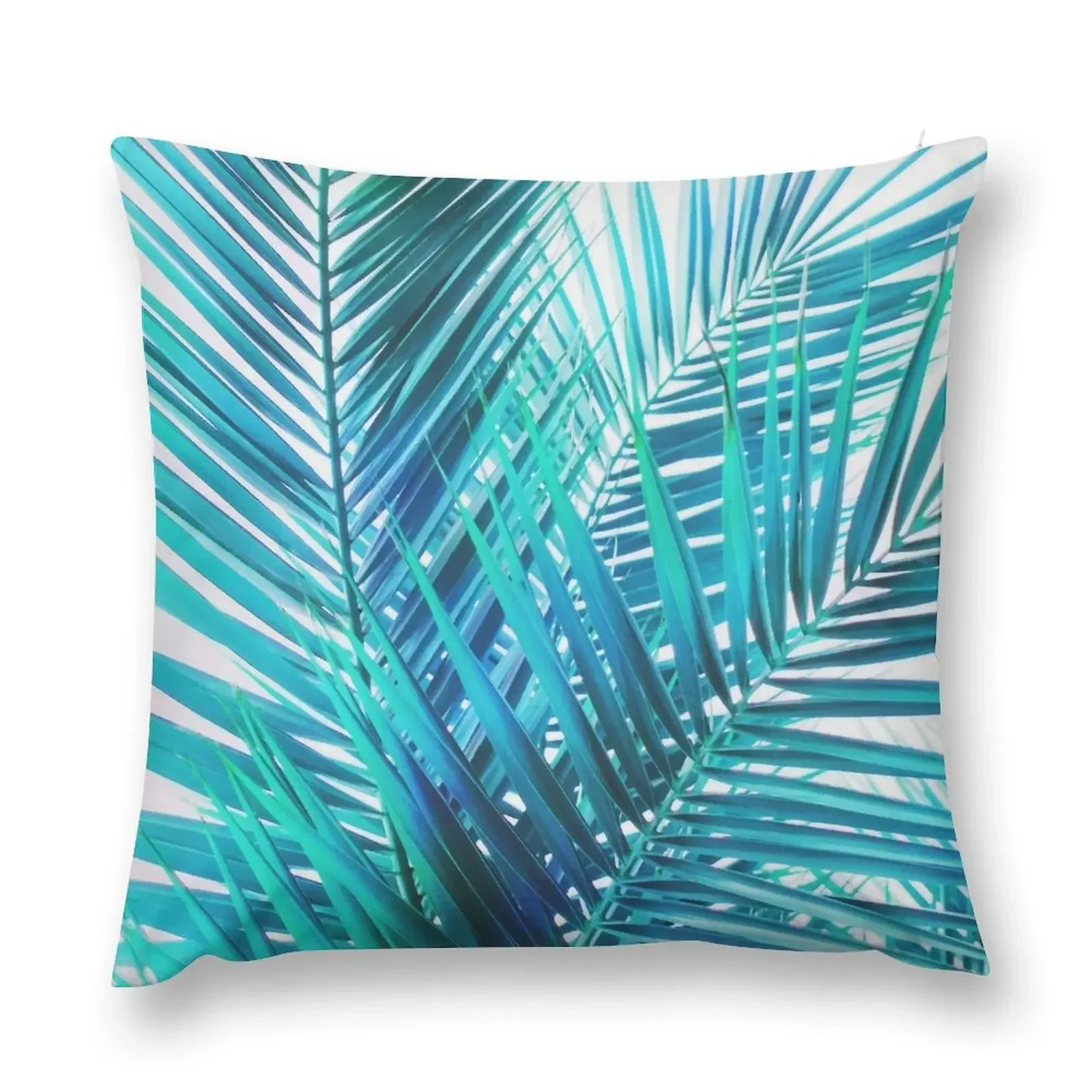 

Turquoise Palm Leaves Throw Pillow christmas supplies Cushions Decorative Sofa Cushion Sofa Cushions pillow