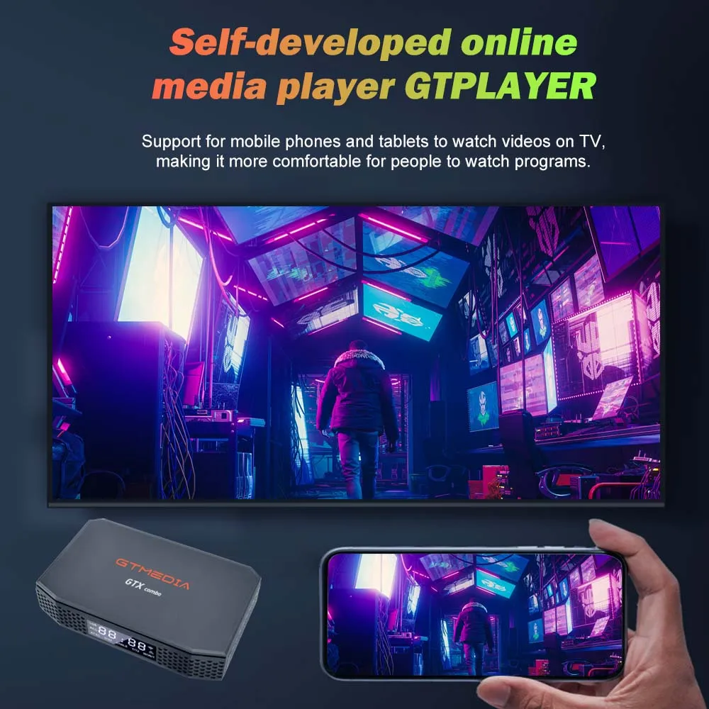 GTMEDIA GTX COMBO Android 9.0 TV BOX, DVB-S/S2/S2X,ATSC-T1.0/C,DVB-T/T2/C/C2,ISDBT 8K H265 4K display CI Plus 1.4, SATA-HDD