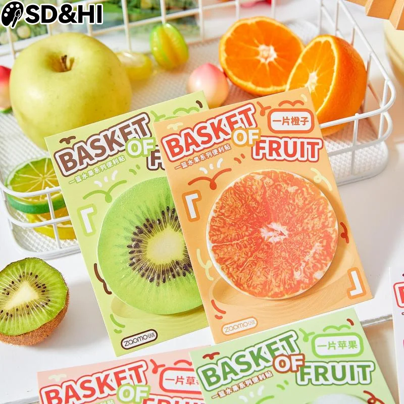 Bulk 30 Cute Food Themed Mini Sticky Notes, DIY Self-Adhesive Memo Pads with Simulated Fruit Vegetable Prints