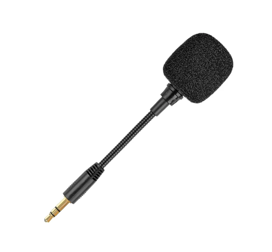 Flexible Gooseneck 3.5mm Mini Microphone for PC & Mobile, Portable, Plug & Play, with Adapter