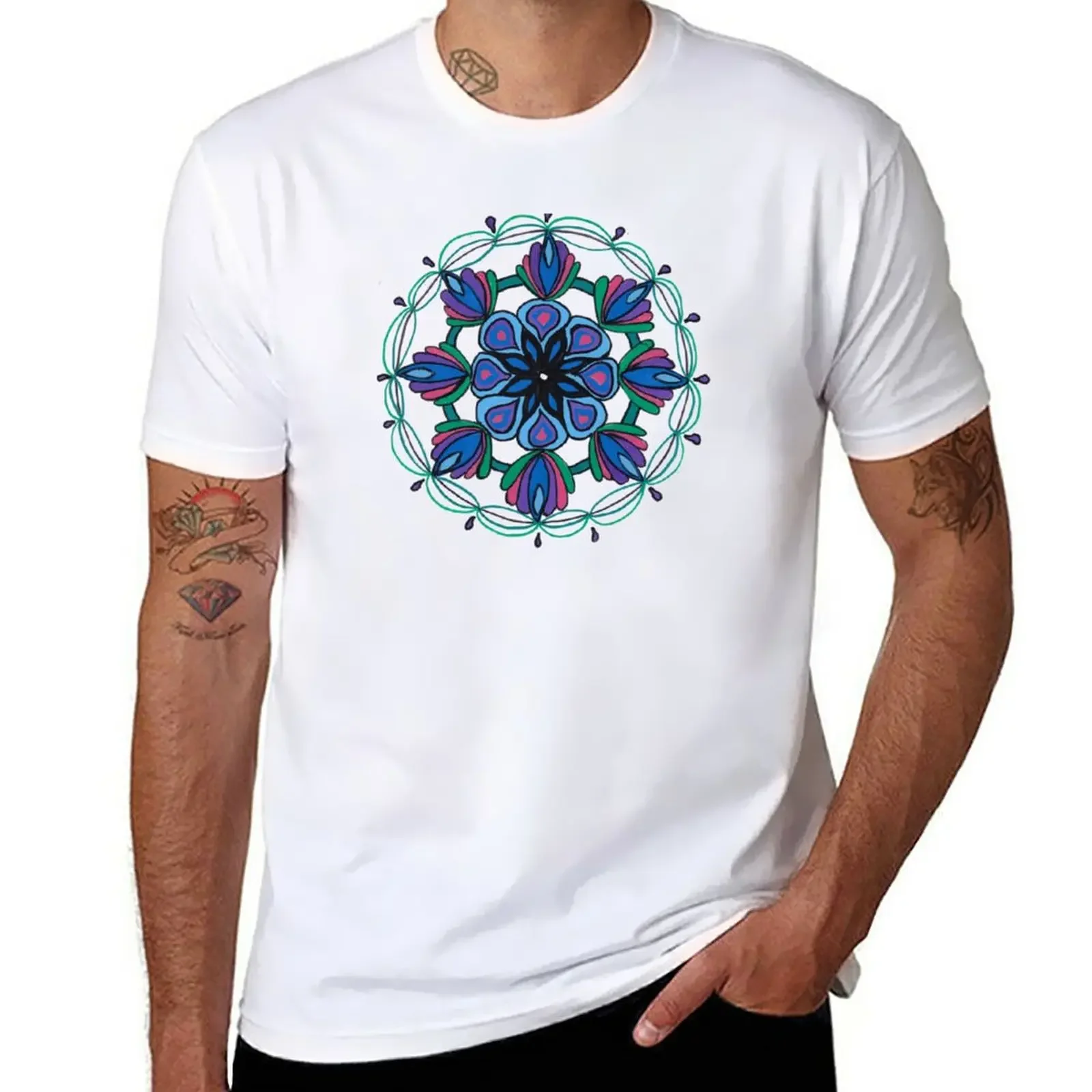 

Mandala Floral Blues T-Shirt sweat tees mens workout shirts