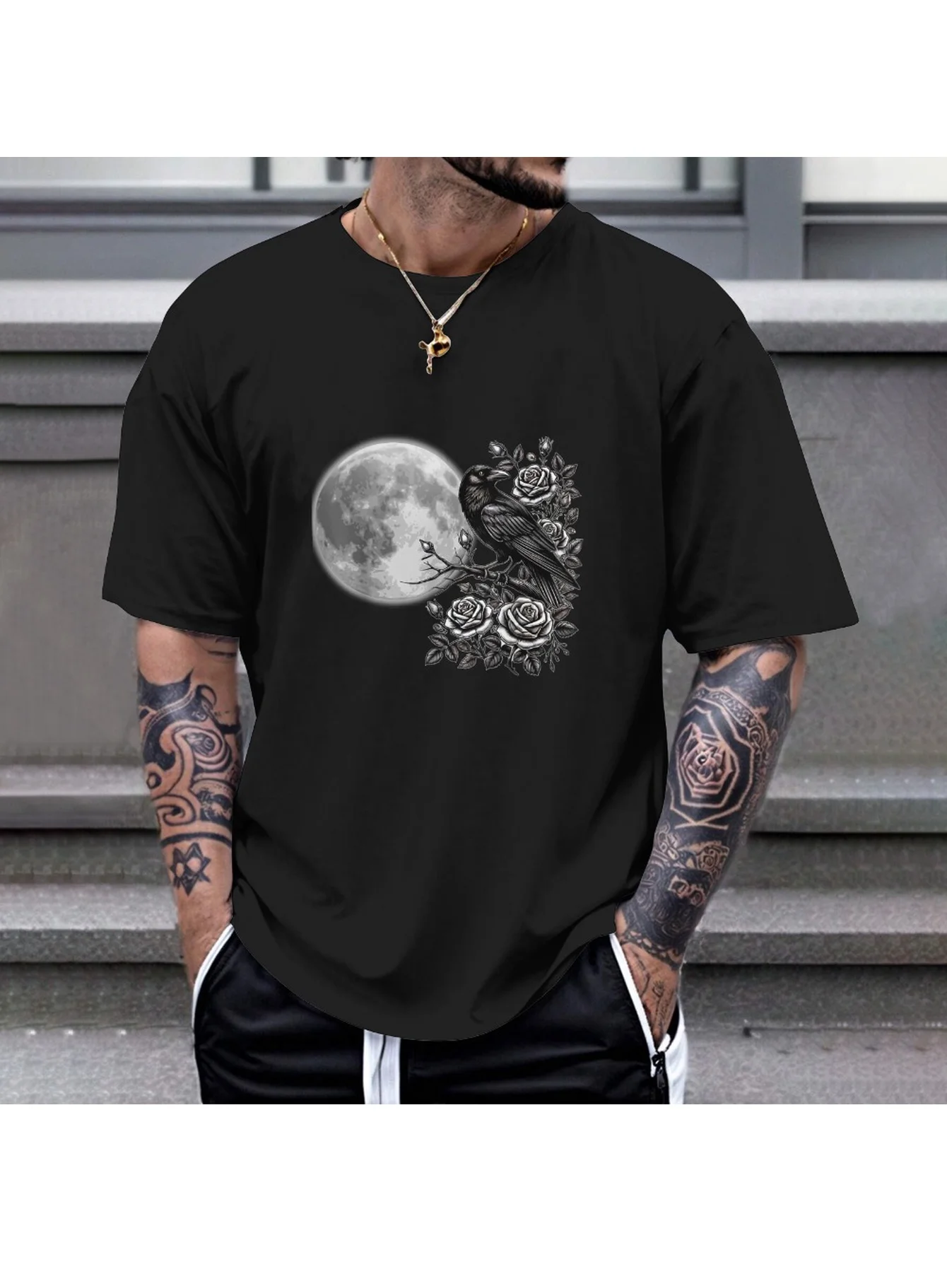 

Mystical Raven Celtic T-Shirt - 180gsm Cotton, S-XXXL Gothic Raven/Celtic Knot Tee