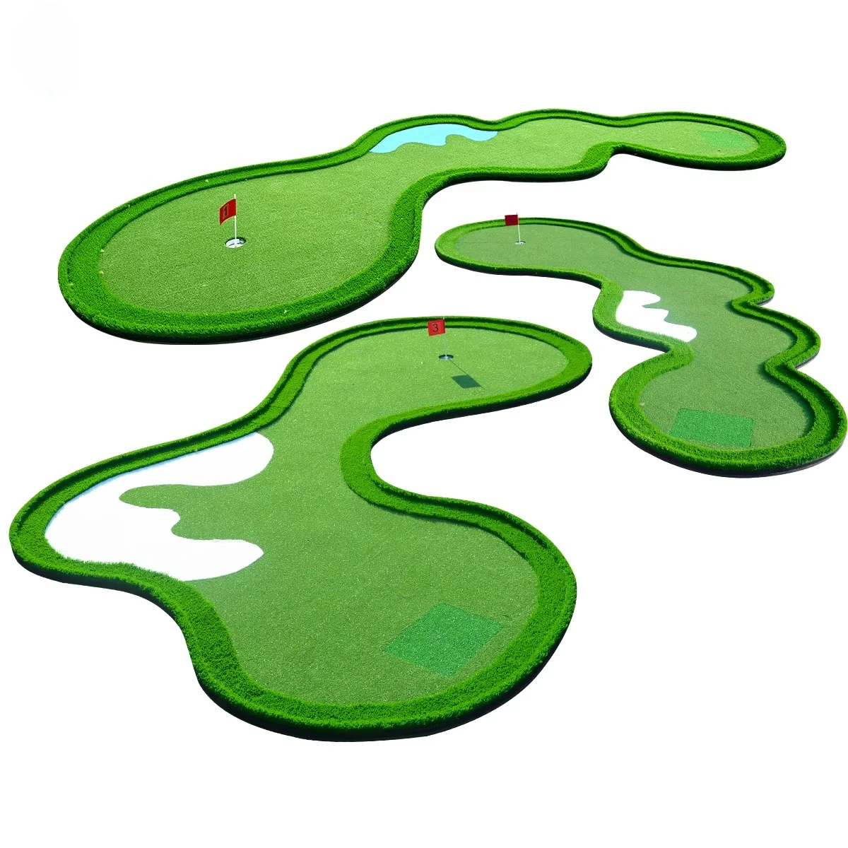 Portable 18-Hole Golf Putting Green Mat Custom Foldable Artificial Grass Trainer for Indoor Outdoor Home Office Mini Golf