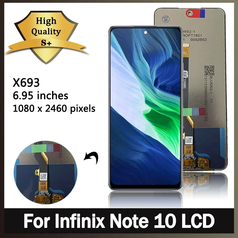 

6.95"Original For Infinix Note 10 Note10 LCD Display Touch Screen Digitizer Assembly For Infinix X693 LCD Repair Replacement