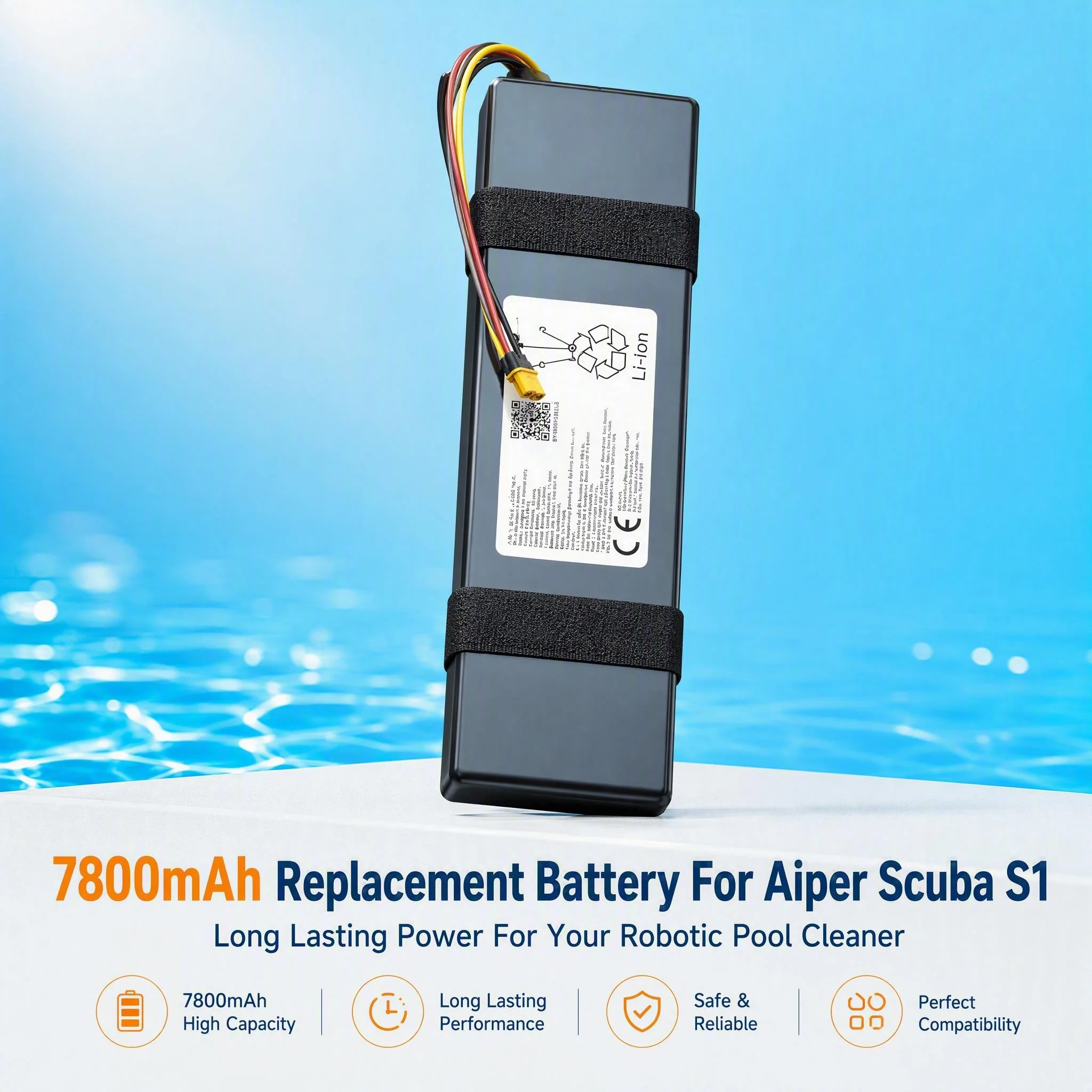 7800mAh Replacement Battery Pack For Aiper Scuba S1 Robotic Pool Cleaner Swimming Pool Robot Spare Replacement Battery