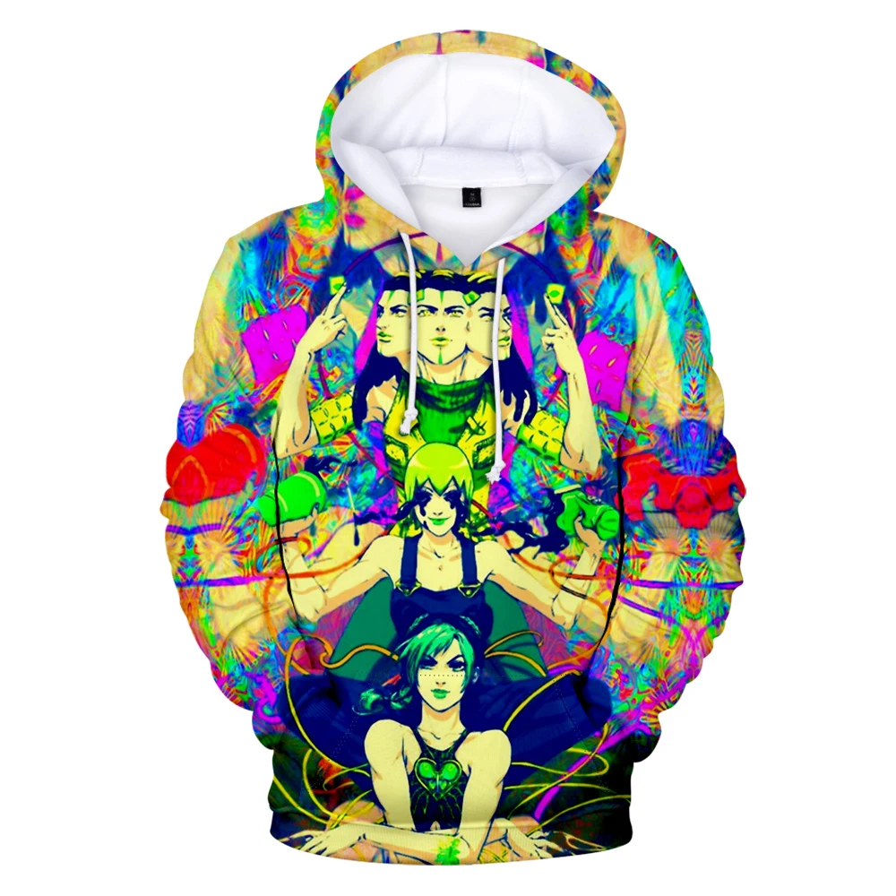 Jojojojo's Bizarre Adventure Stone Ocean felpa con cappuccio 3D manica lunga donna uomo felpa con cappuccio Harajuku Streetwear abbigliamento Anime Plus Size