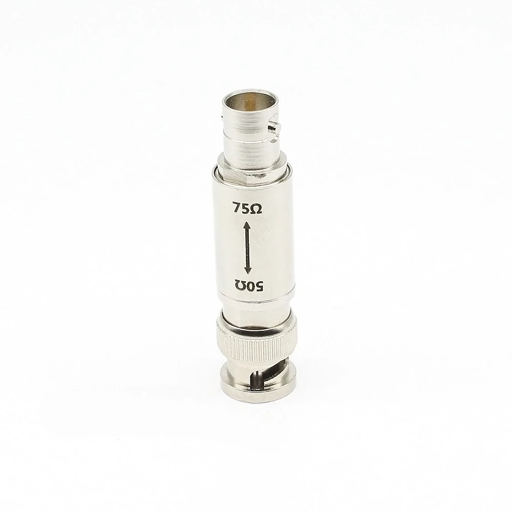 50Ω to 75Ω BNC Impedance Converter Adapter, BNC Male to Female RF Test Accessory