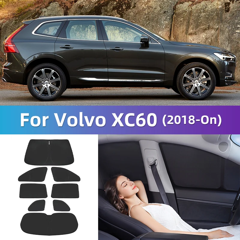 For Volvo XC60 2018-2023 2024 Custom Full Cover Car Window Sunshade Privacy Blind Curtain Travel camping car to sleep inside