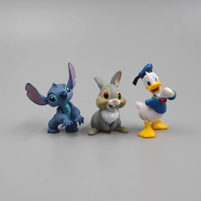 

3 см Disney Stitch Angels Дональд Дак Сангпу Кролик 6-компонентная экшн-коллекция ПВХ модель игрушки украшение для торта