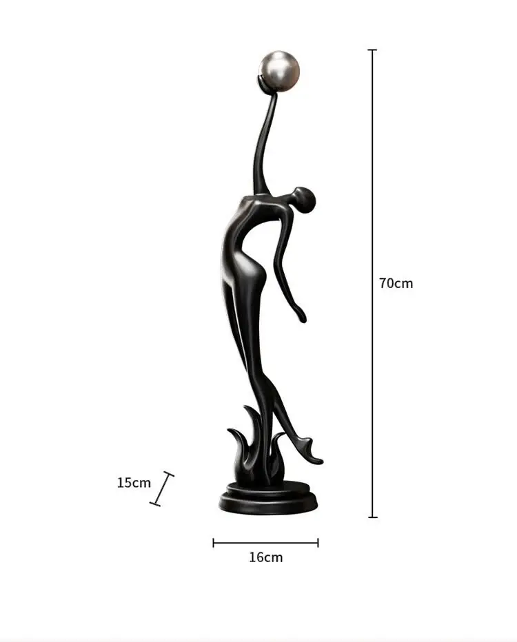 Italian minimalist ornament light luxury high sense niche living room entrance vertical height decoration abstract art figure ha