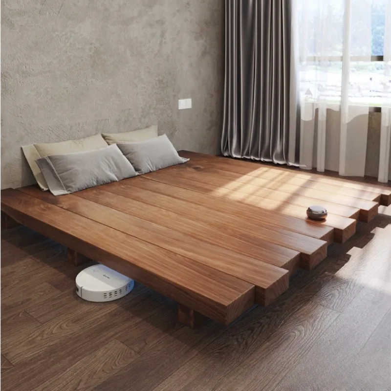 Tatami solid wood bed, Japanese-style double low bed floor bed