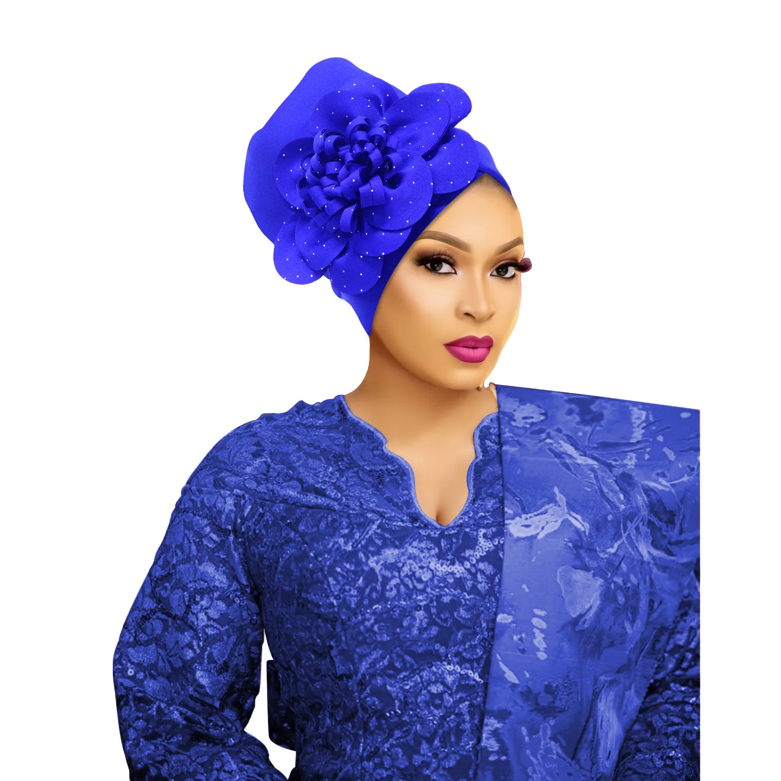 

Diamond Big Flower Headscarf Bonnet Female Headwear Hat African Turban Cap Indian Hat Islamic Head Wrap Cap Turbante Mejur