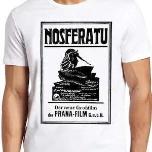 T-shirt rétro de film d'horreur classique, haut cool, affiche de Nosferatu, B759, Ein Symphonie des Grauens