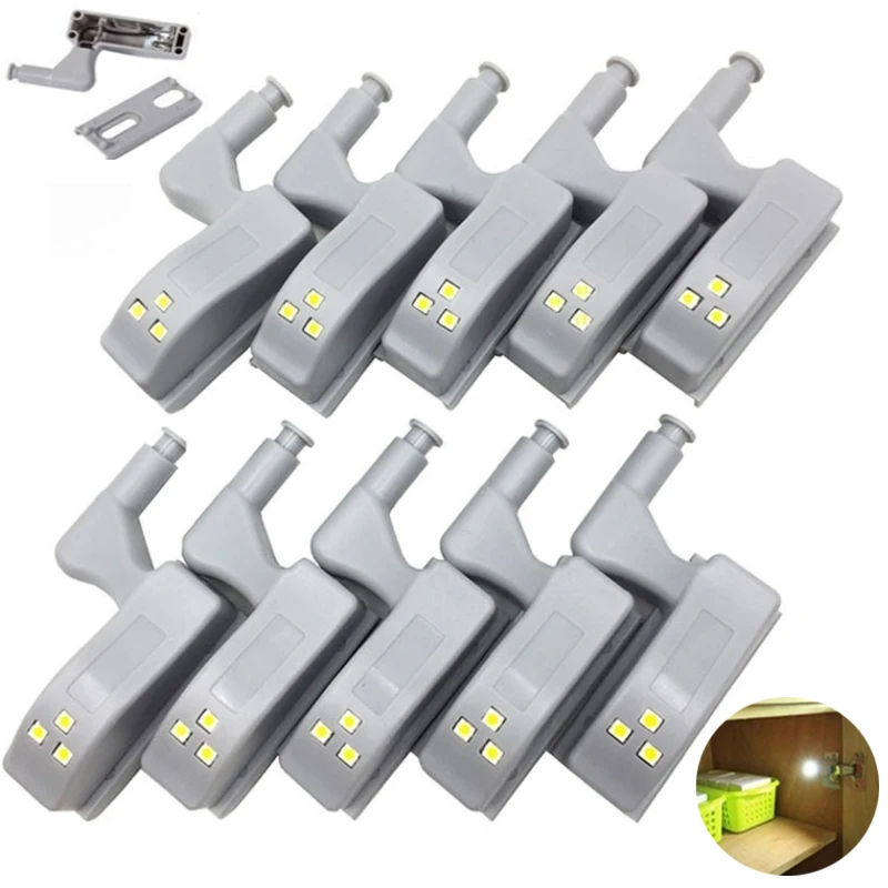 Imagem -05 - Led Inner Dobradiça Lâmpada sob Luzes do Armário Universal Wardrobe Armário Sensor Luzes para Quarto Cozinha Armário Lâmpada da Noite 10pc