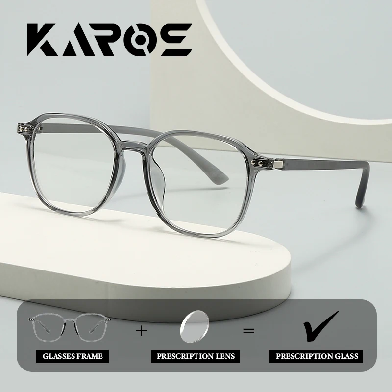 

KAROS Geometric Large Frame Prescription Glasses for Men and Women Anti Blue Light & Myopic Lenses, Fashion Optical Eyewear