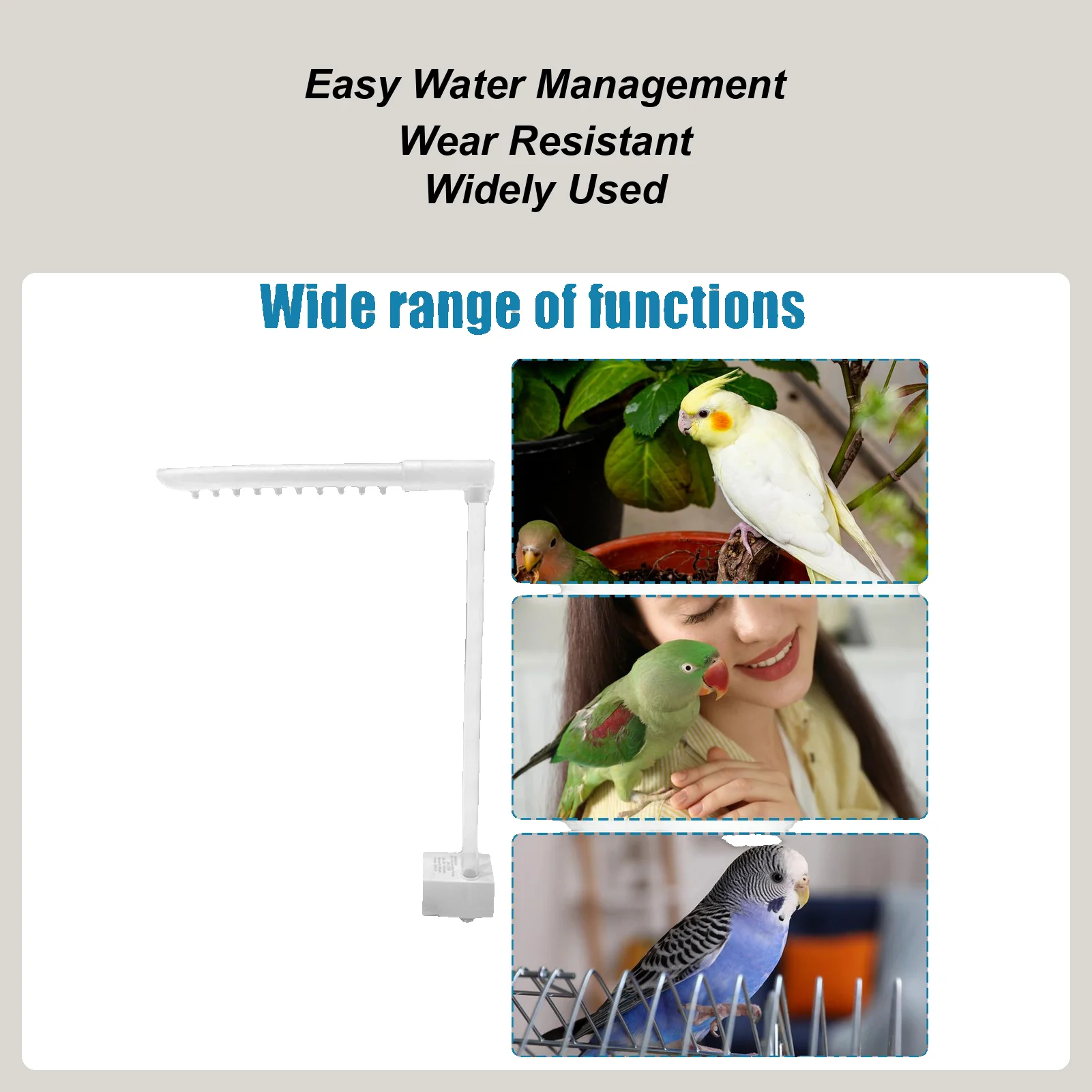 

Parrot Shower Cage Bird Bath Fountain with Shower Head Convenient Automatic Pet Pool Toy for Budgies Lovebirds Bathing Accessory