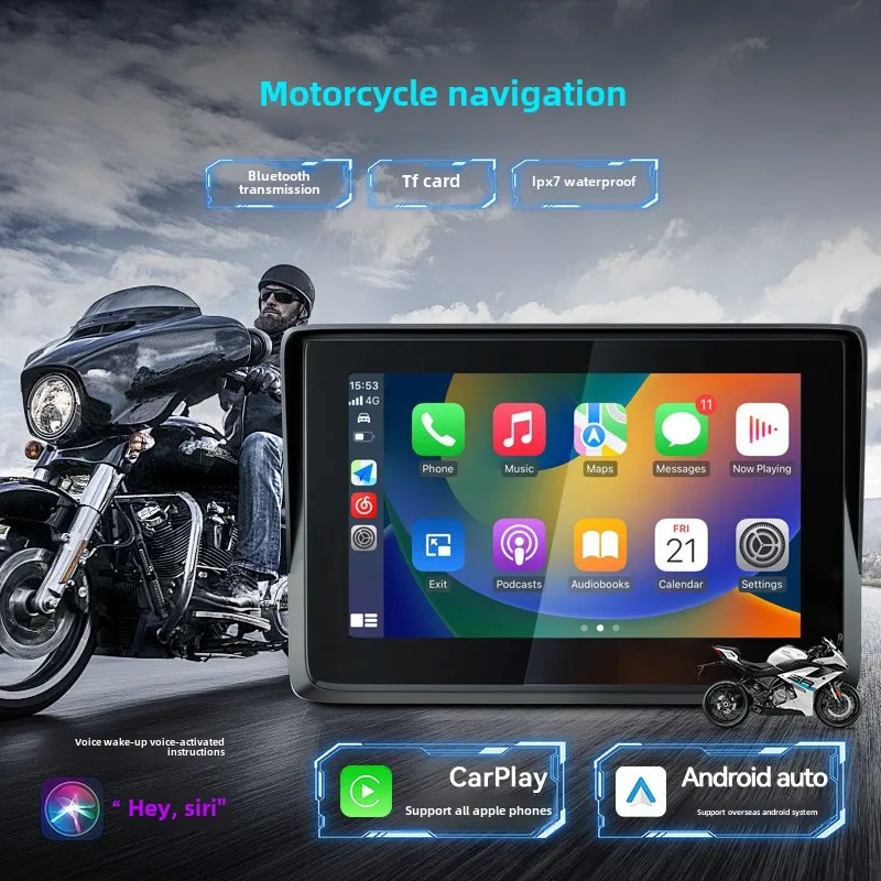 

Hot-selling 5 Inch Motorcycle Navigation GPS Portable Navigator Dual Bluetooth Smart High Definition Motorcycle Carplay