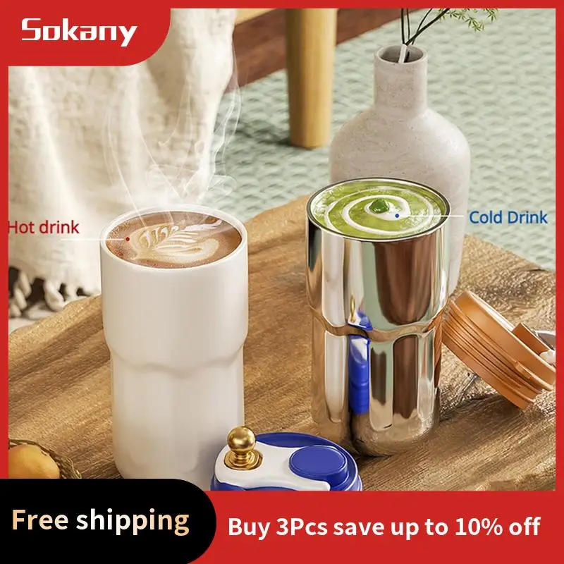 

A59E-420ML Digital Smart Coffee Insulation Cup Stainless Steel Led Temperature Display Thermos Bottle Car Vehicle Mug Durable Br