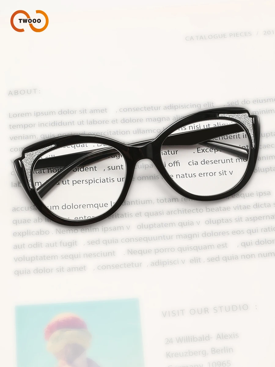 3PCS Cat Eye Gradient Color Glasses Frame for Presbyopia Lightweight with Spring Hinges No Pinching Head