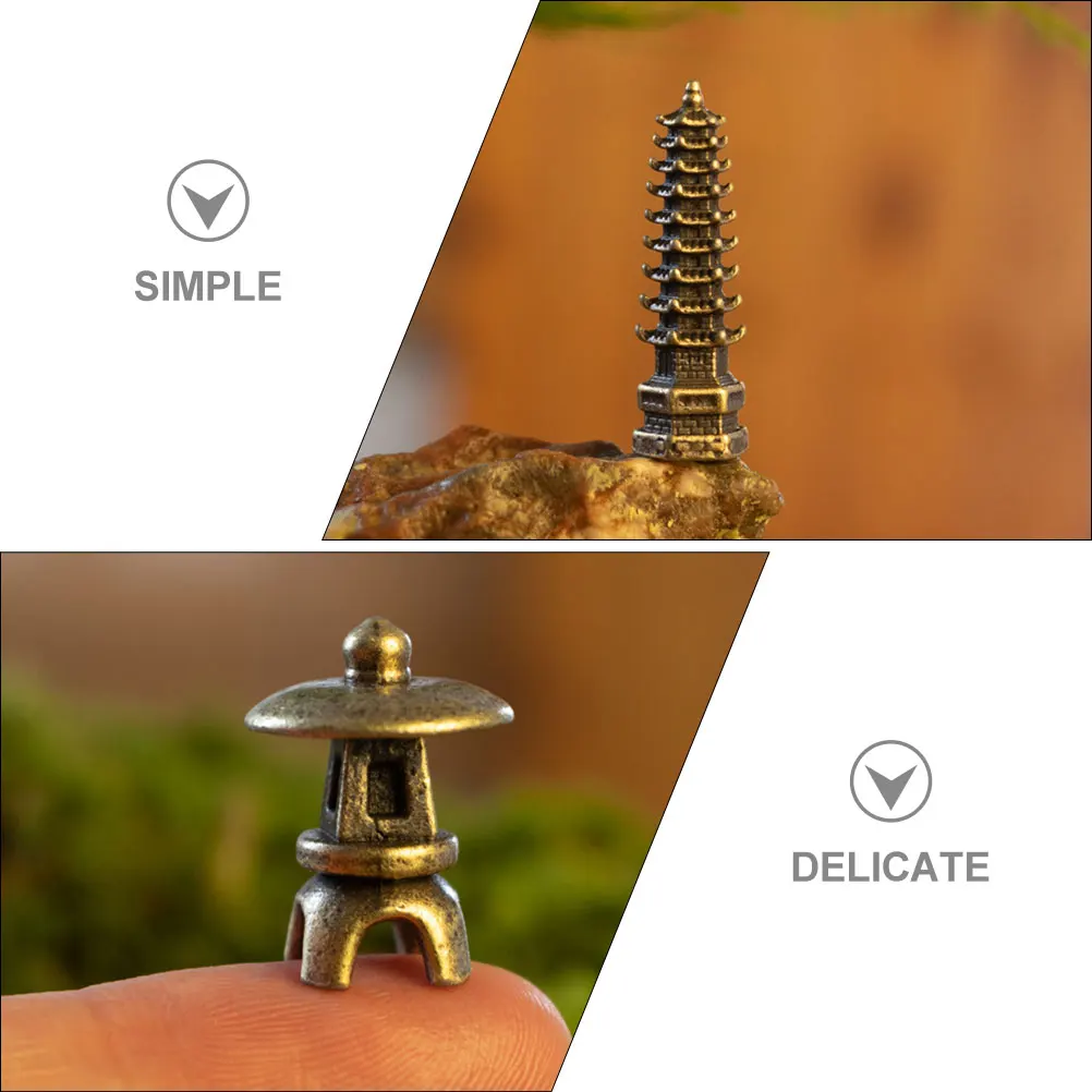 

3Pcs Premium Material Copper Pavilions Zen Garden Accessories Wonderful Ornaments For Your Scene Layout Durable Garden Decors