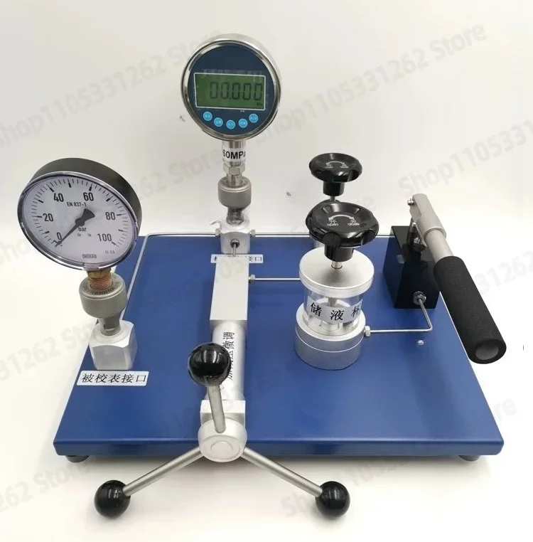 Benchtop Manual Hydraulic Pressure Calibration Pump for Gauge Testing Water Oil Dual Use Calibrator