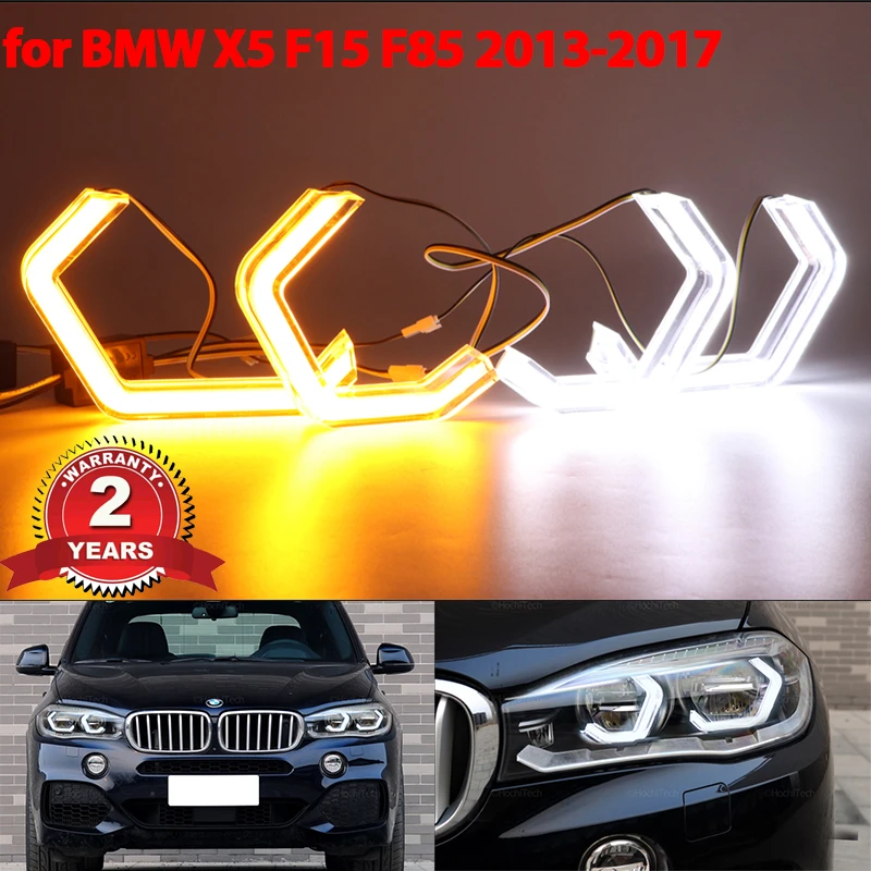 

M4 style LED Angel Eyes Kit Ring Headlight Lamps For BMW X5 F15 X5M F85 2013-2017 Ultra Bright Refit Day Light turn signal