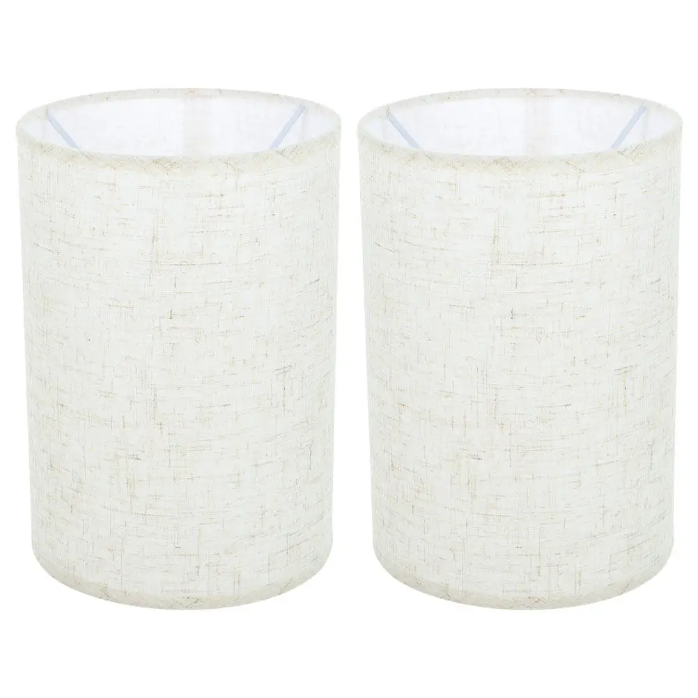 

2Pcs Round Table Lamp Shade Linen Fabric Small Lampshade Warm Light Protective Eye Comfort Floor Lamp Shade Small Lampshade
