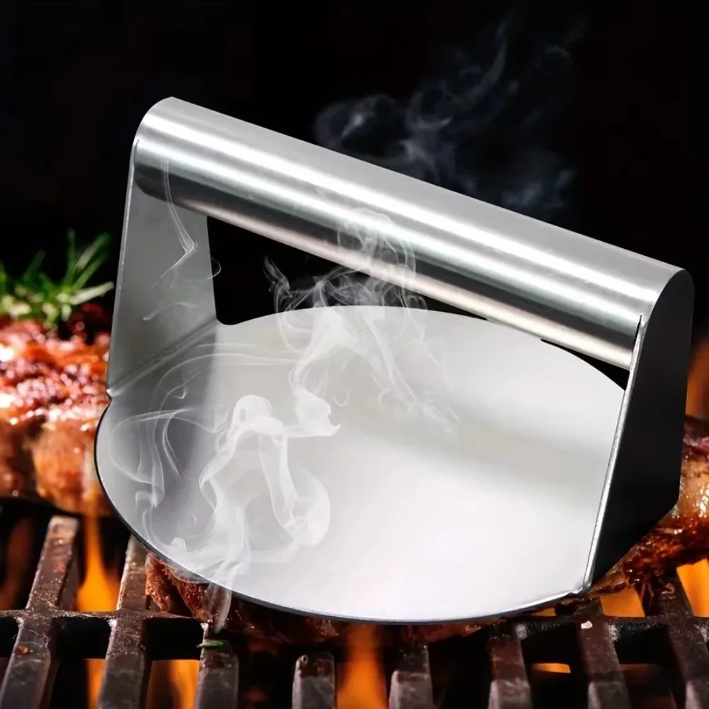 New Stainless Steel Smash Burger Press Hamburger Patties Meat Masher Circular Meat Press Mold for Deli Meats Kitchen Accessories