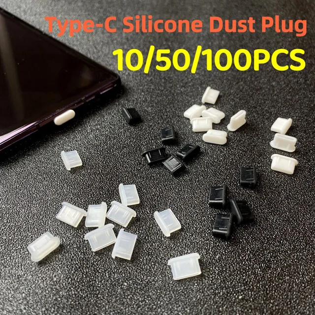 10/50/100 sztuk type-c wtyczka pyłu USB Port ładowania Protector silikonowa pokrywa dla Samsung Huawei Smart Phone akcesoria