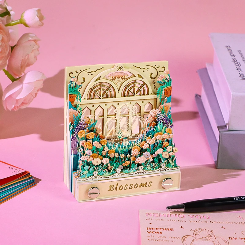 

Time Piece Calendar 2026 Desk Calendar With LED Light 3D Tear-away Calendar Paper Carving Art Memo Pad Notepad Christmas Gift