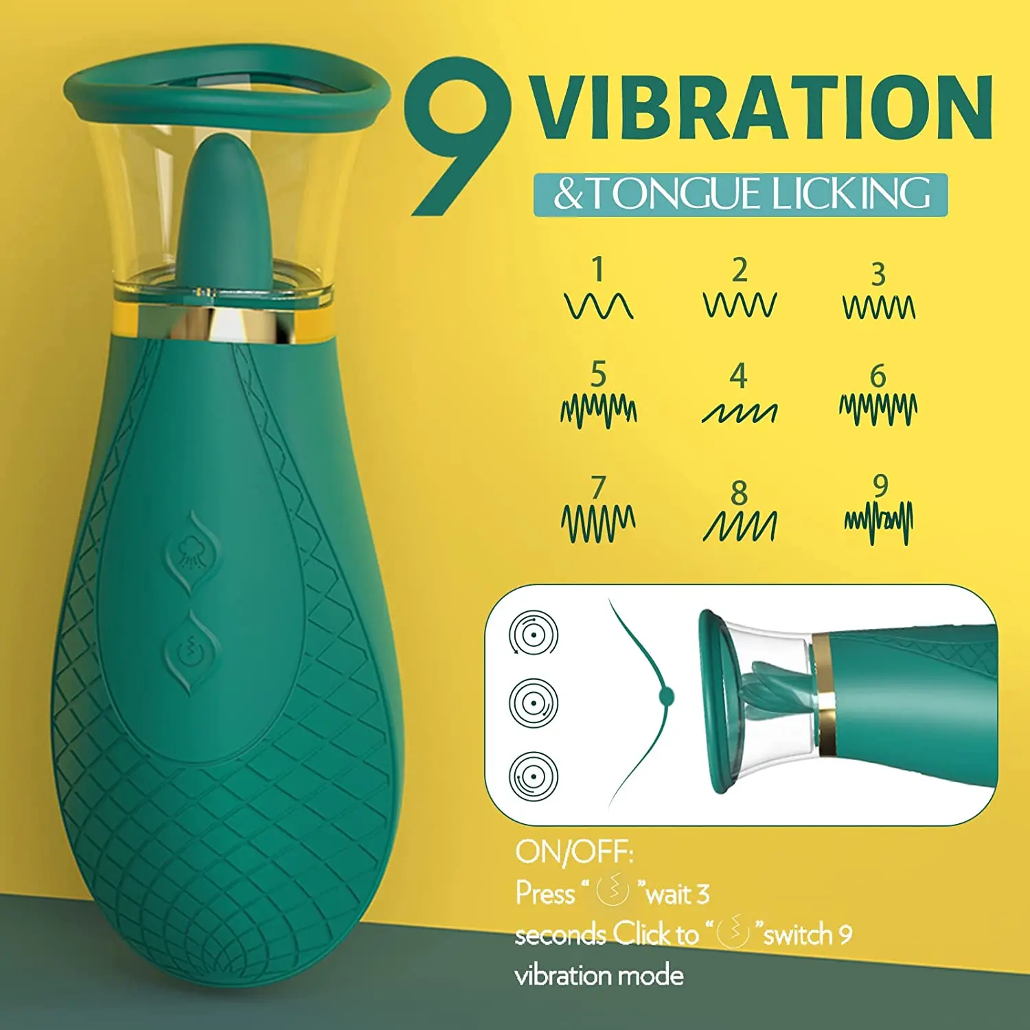 Clitoral Sucking Vibrator with 9 Lick and 3 Suction Mode Sex Toys for Women Quick Orgasm Clit Tongue Stimulator Nipples Massager