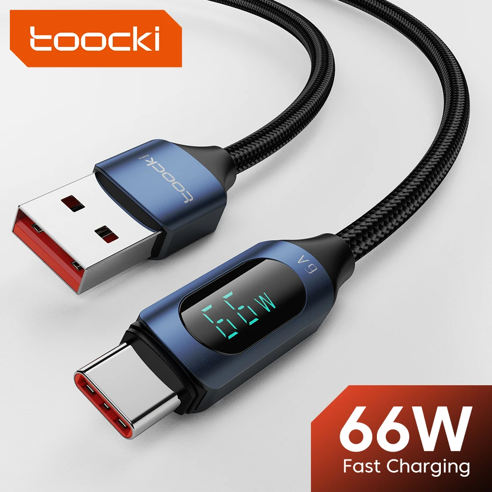 USB-кабель Toocki с поддержкой быстрой зарядки, 66 Вт, 6 А