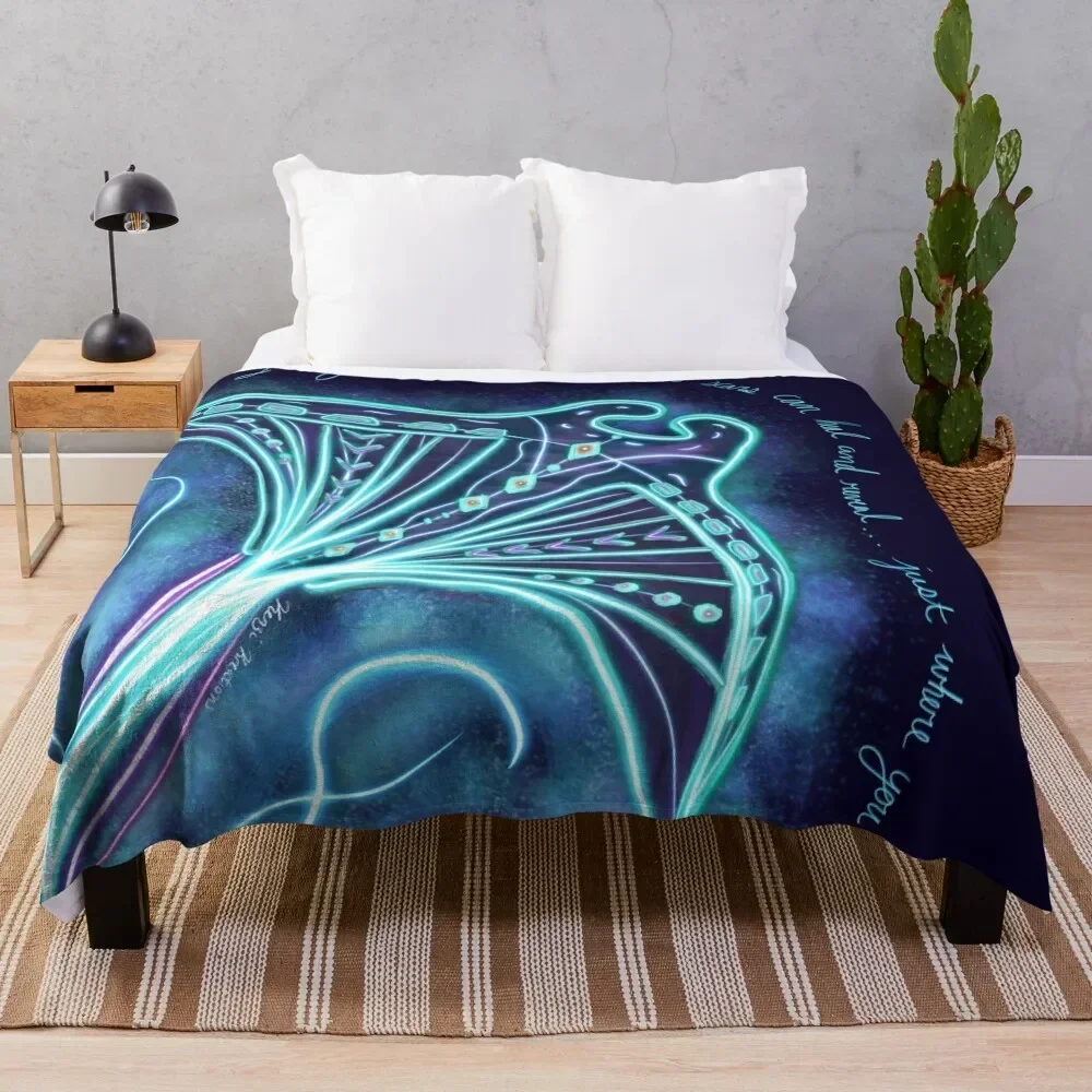 

Sting Ray Art Throw Blanket Loose Personalized Gift For Sofa Thin Summer Blankets