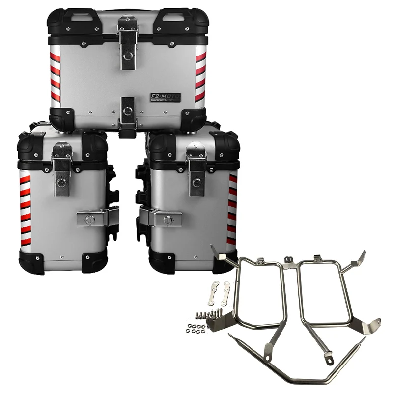 F2-Moto الذيل قوس دراجة نارية الجانب رف أمتعة دراجة نارية من سبائك الألومنيوم الجانب صندوق دراجة نارية العلوي صناديق جانبية