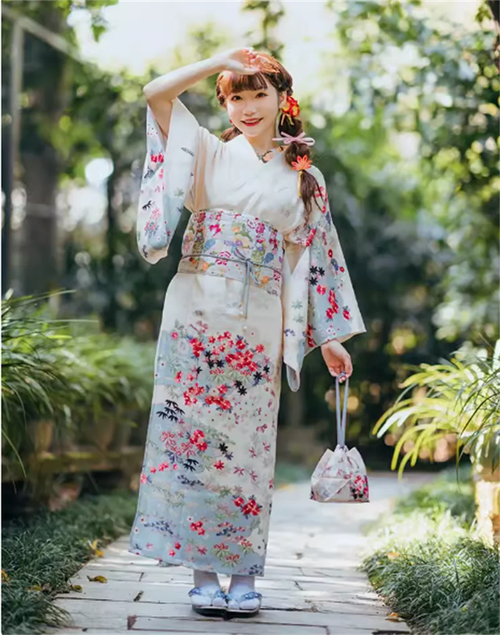 Kimono formal attire and fresh floral prints