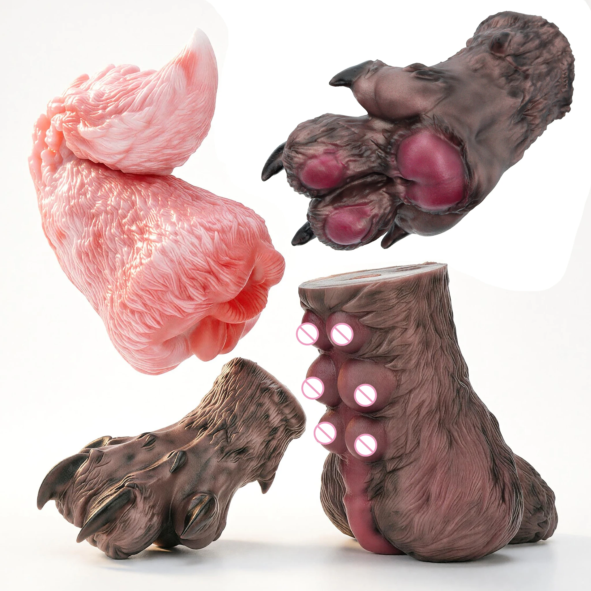 SHAZ Multi Style Wolf Fox Beast Design Male Pleasure Toy, Soft Platinum Silicone Stroker, Novel Collection Adult Sex Products