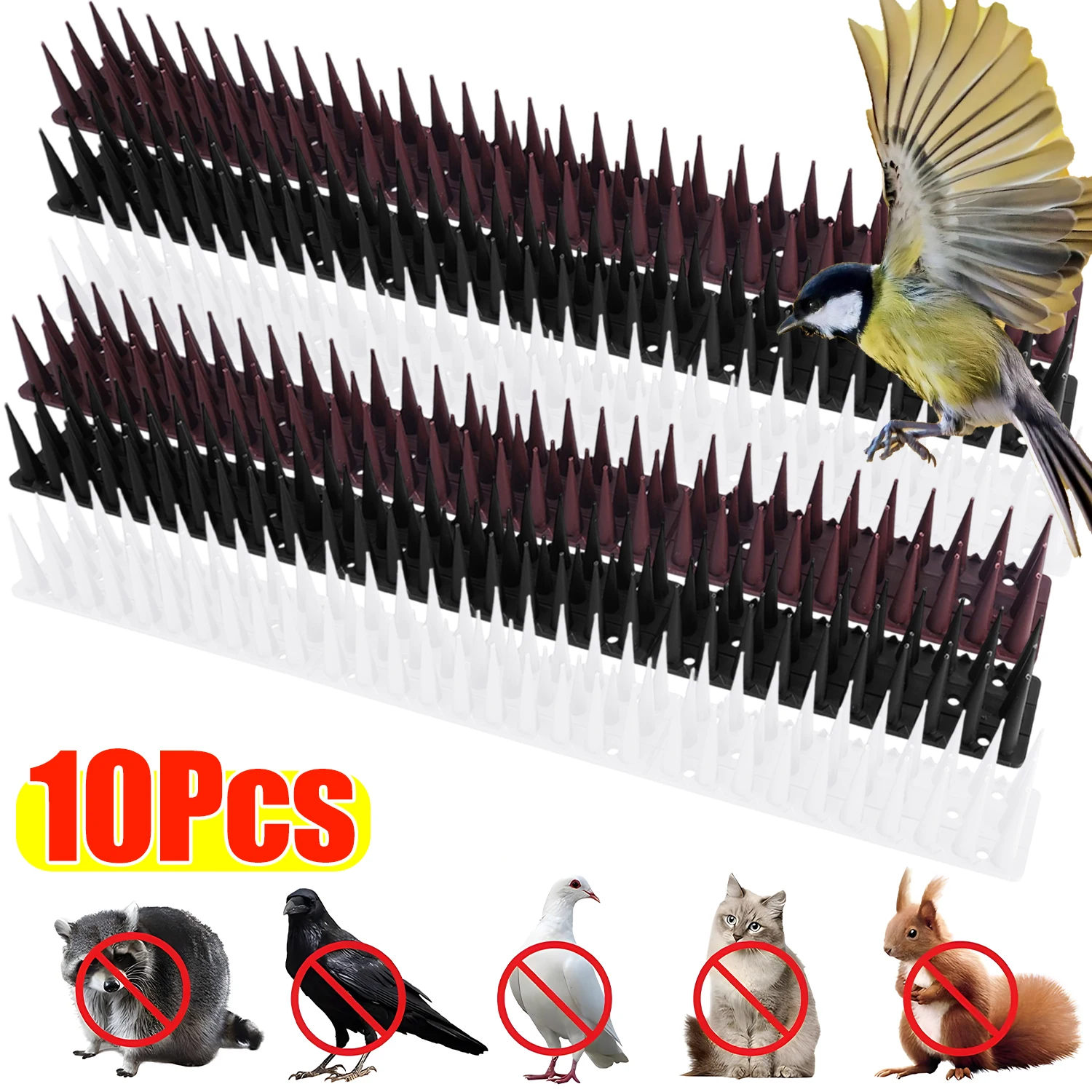 Plastic Anti Bird Spikes Pigeon Deterrent Cat Repellent Pest Control Humane Outdoor Roof Fence Ledge Guard Garden Protection