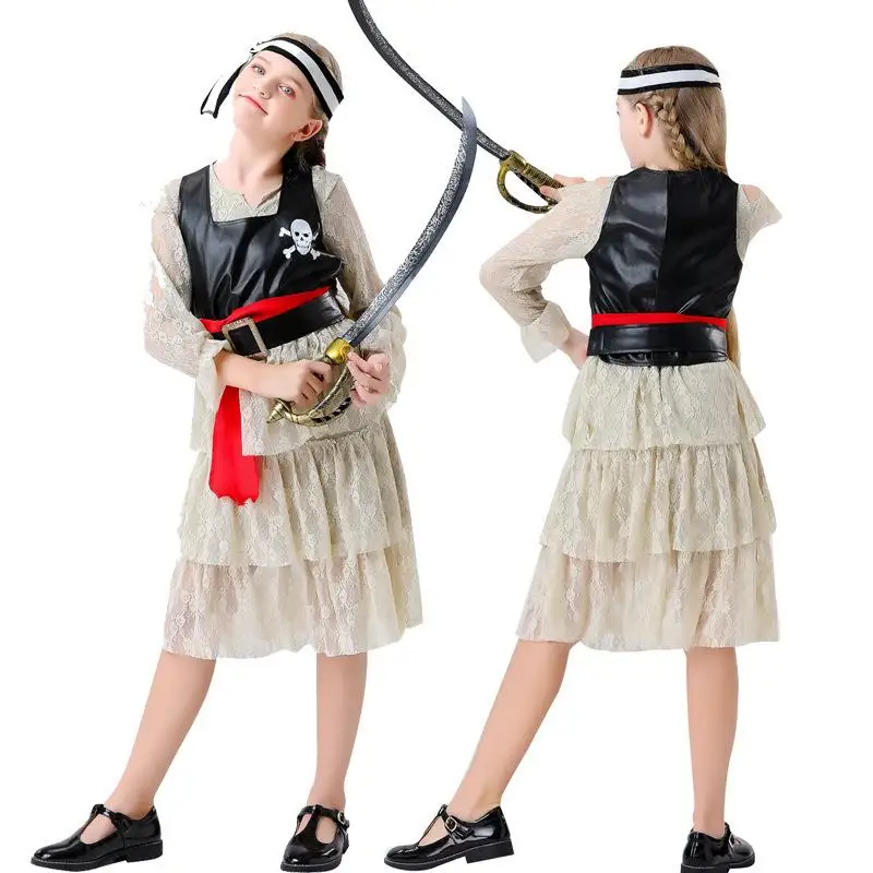 

Детский костюм пирата на Хэллоуин, бал-маскарад, игра Cos Ja, карибская пиратская одежда, детская одежда