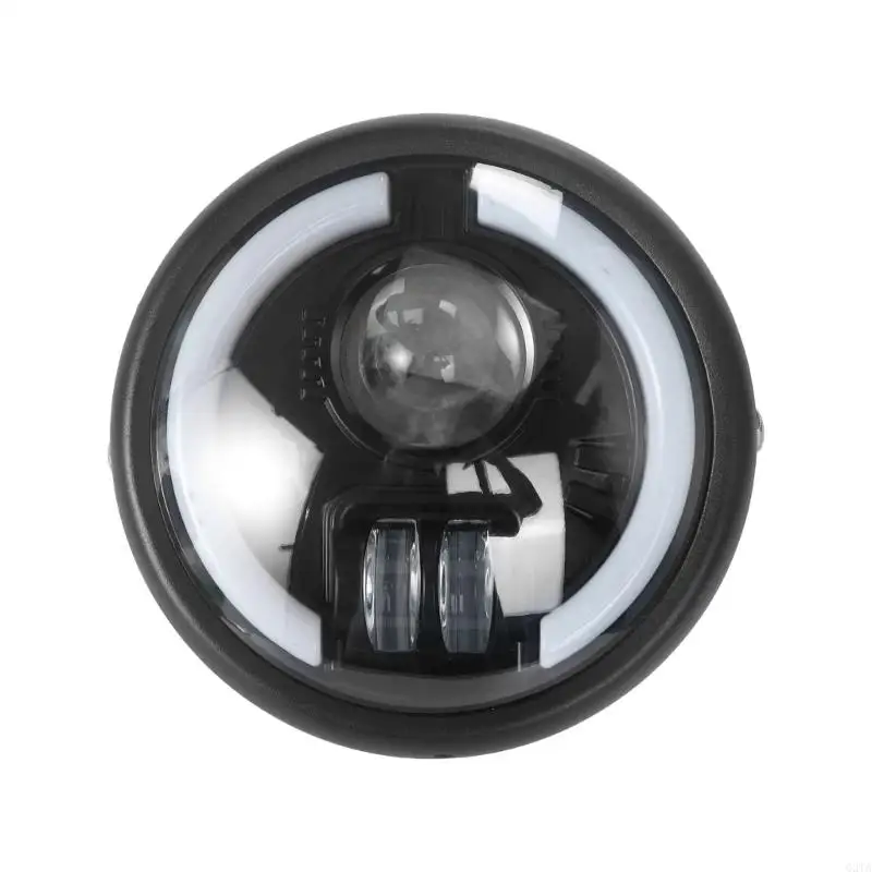 Retro LED Motorcycle Headlamp Built In Turn Signals Shockproof Metal Housing