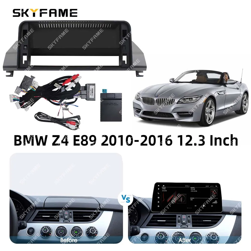 SKYFAME 12.3 Inch Car Frame Fascia Adapter Canbus Box Decoder Android Radio Dash Fitting Panel Kit For BMW Z4 E89